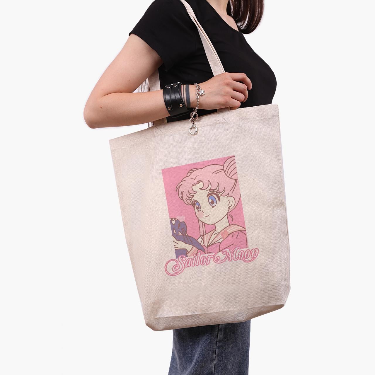Эко сумка шоппер Sailor Moon 41x39x8 см Бежевый (9227-2914-WTD)