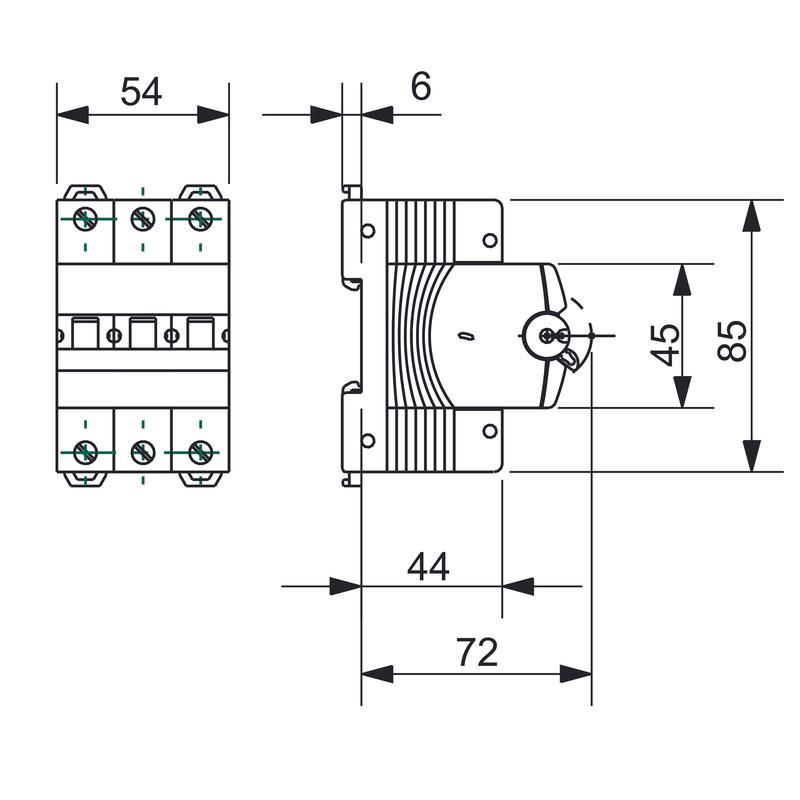 Автоматический выключатель Gewiss 3P 63A 6кА C (GW92073) - фото 2