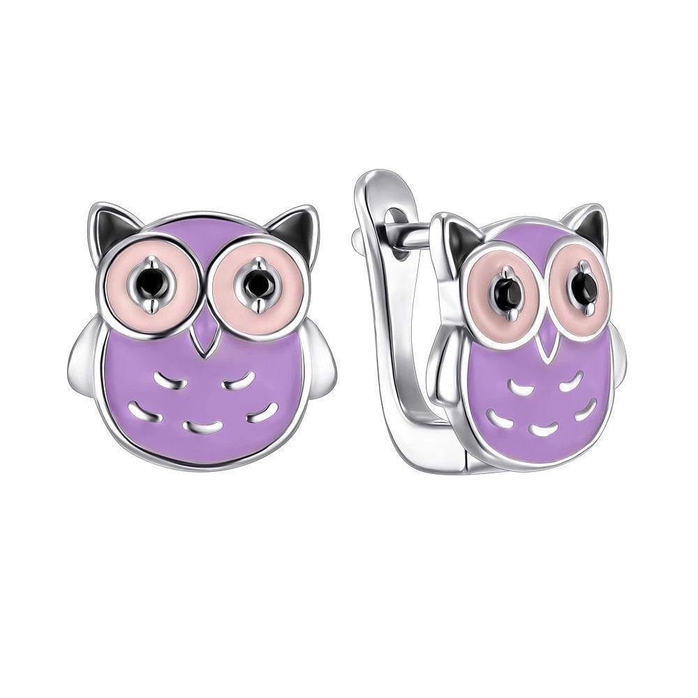 Серьги серебряные Purple Owl 925° (СК2ФЛ/275)