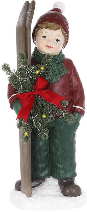 Декоративная фигурка Мальчик с лыжами в стиле Ретро 47 см