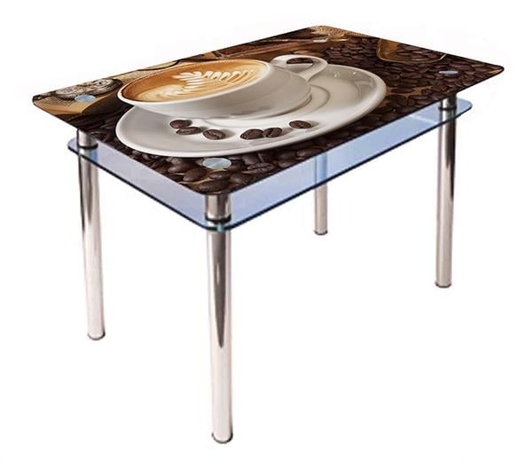 Обідній стіл Glass Antonik КС-1 1100х700х750 мм з фотодруком №188 Коричневий (3583018801)