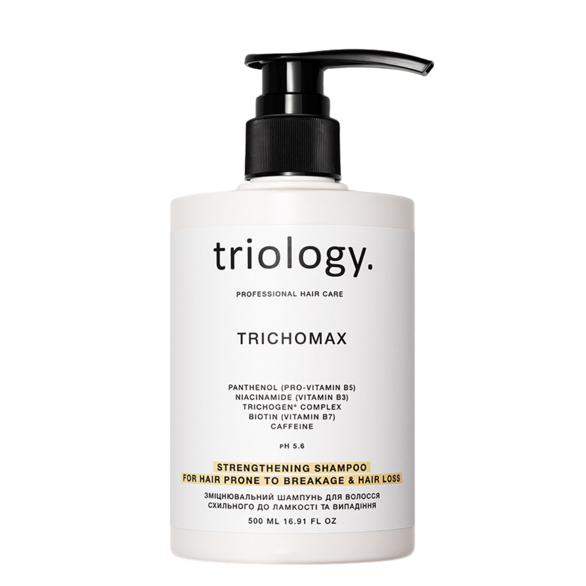 Шампунь против выпадения и ломкости волос Triology Trichomax с биотином 500 мл Шампунь против выпадения и ломкости волос Triology Trichomax с биотином 500 мл