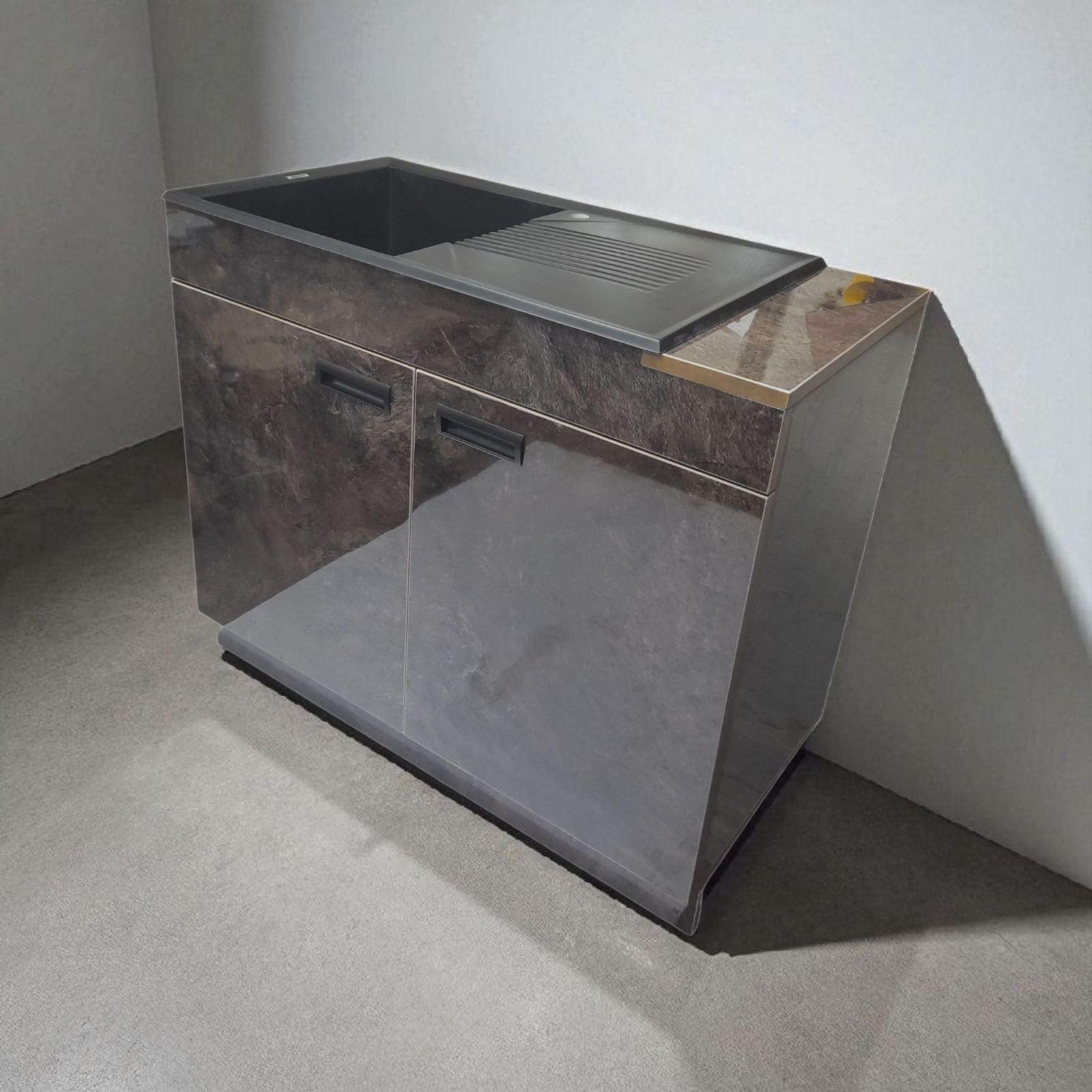 Тумба кухонная пластиковая Mikola-M с покрытием HPL 5029 и каменной мойкой Адамант 100 см (2414) - фото 3 Тумба кухонная пластиковая Mikola-M с покрытием HPL 5029 и каменной мойкой Адамант 100 см (2414) - фото 3