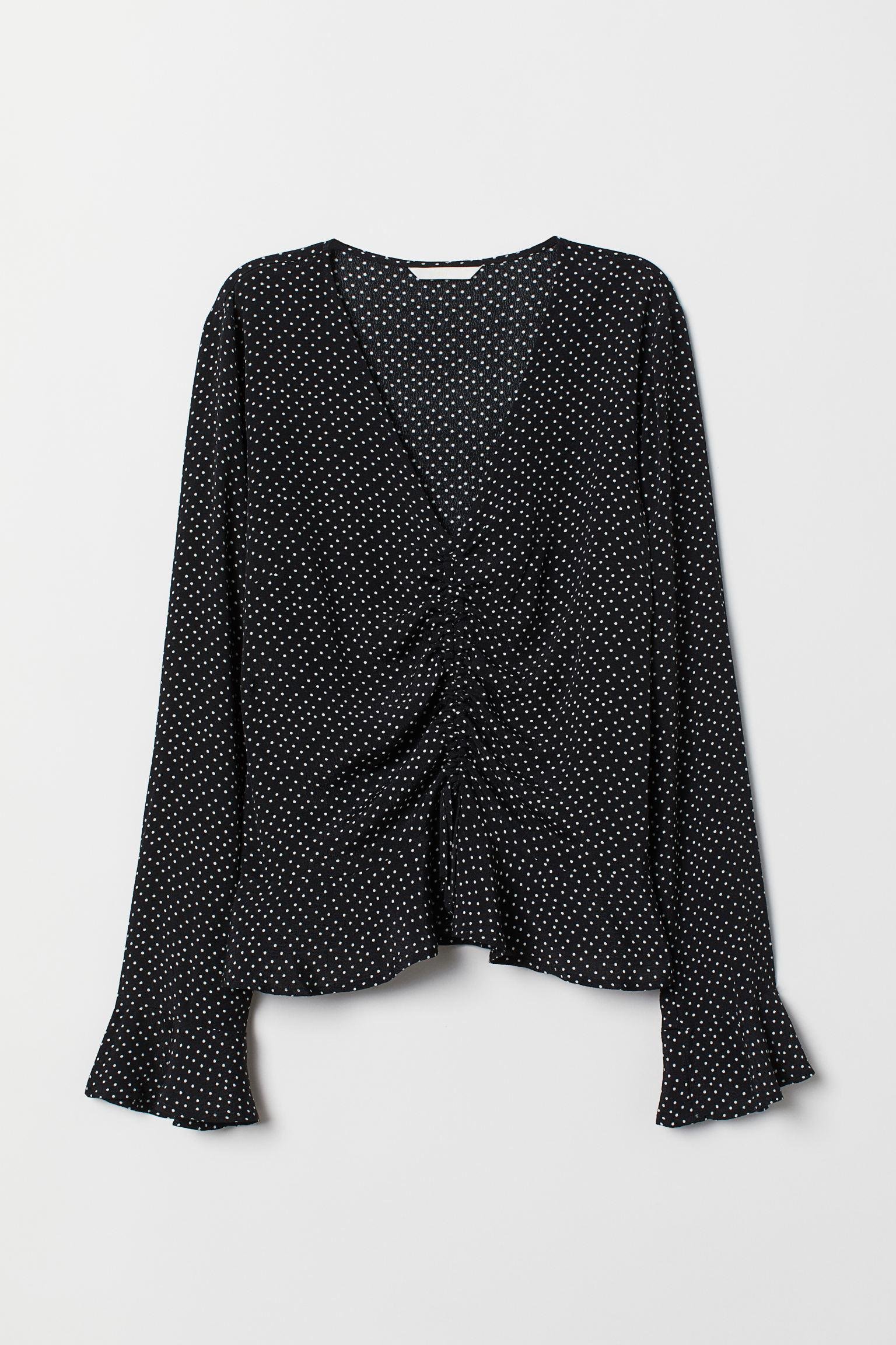 Блуза H&M Горох р. 36 Черный (7311218)