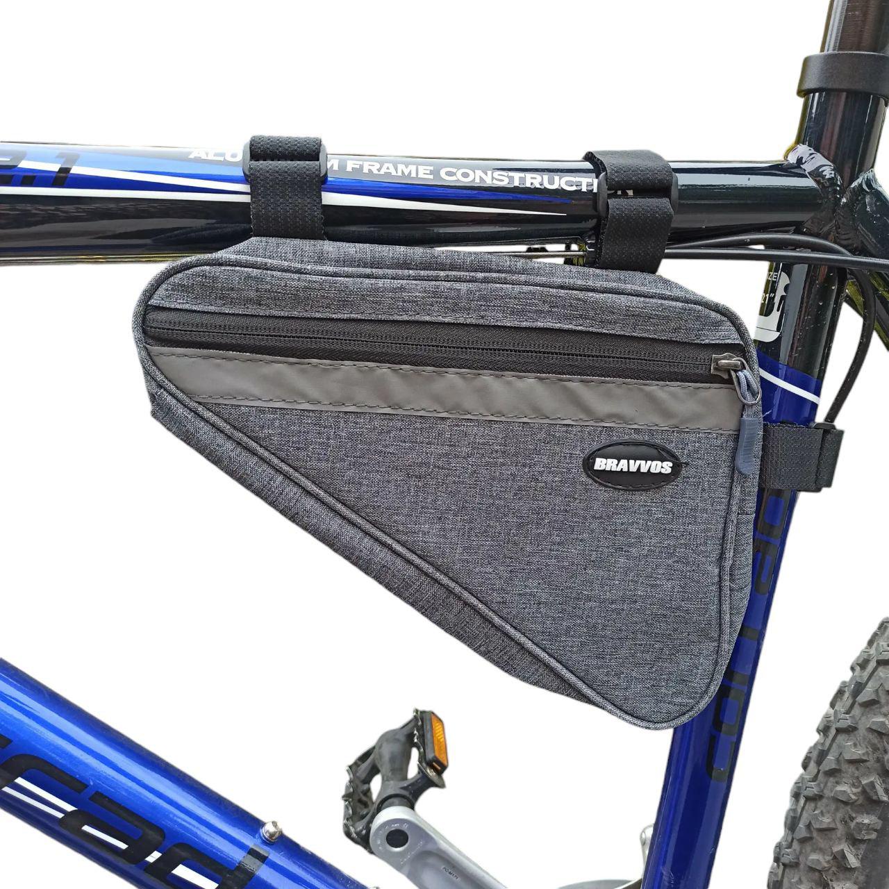 Велосумка BRAVVOS F-089 на раму трикутник вологозахисний Сірий (BIB-025) - фото 3 Велосумка BRAVVOS F-089 на раму трикутник вологозахисний Сірий (BIB-025) - фото 3