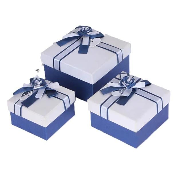 Коробка подарочная 3 шт. 19х19х10/17х17х8/15х15х7 см (R33319B)