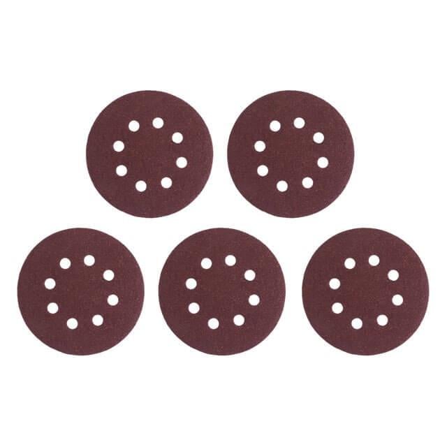 Круг наждаковий Intertool самоклеючий з отворами папір клас С 125 мм густина 140 г/м2 К60 5 од. (BT-0584)