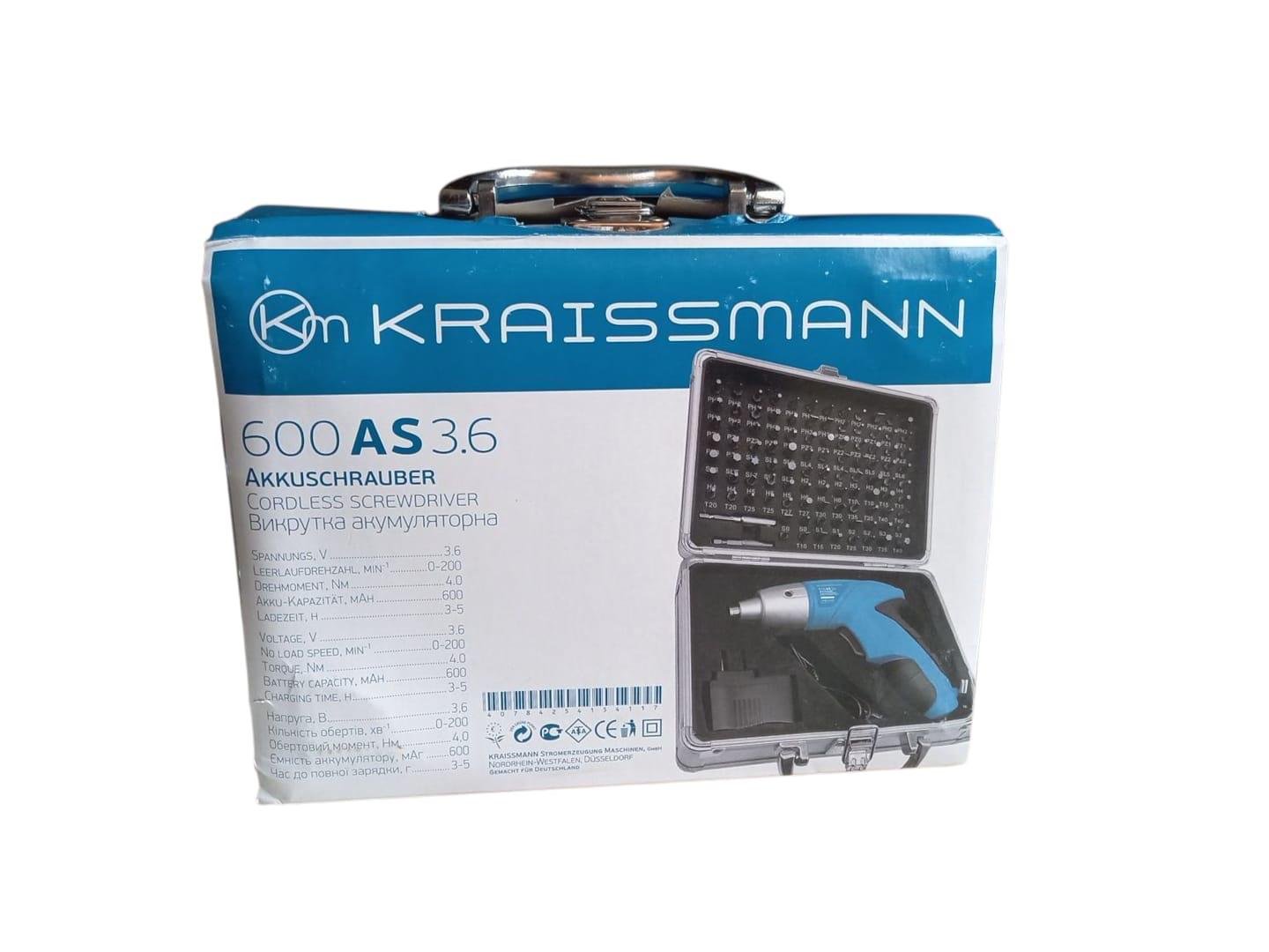 Отвертка аккумуляторная KRAISSMANN 600 AS 3.6 (26620809) - фото 6