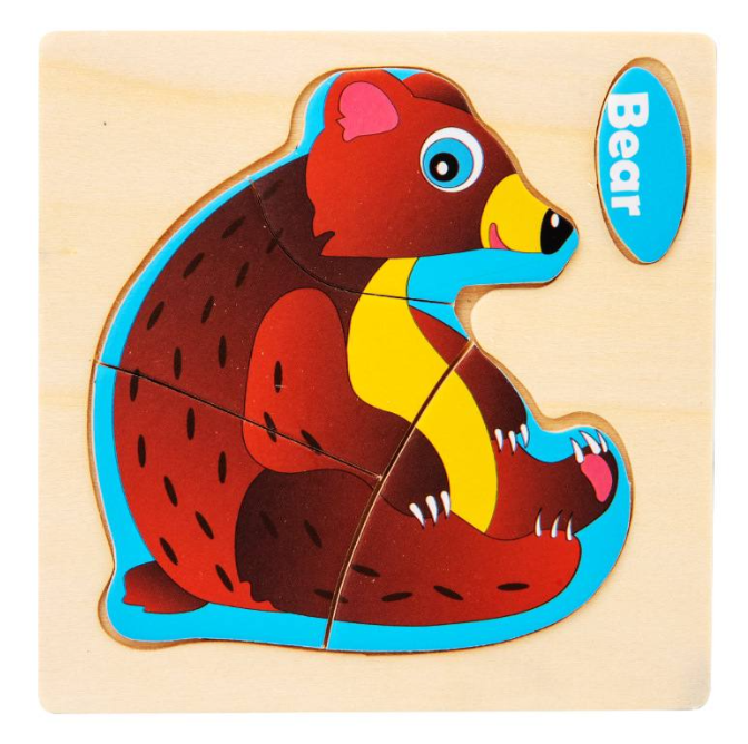 Деревянный пазл рамка-вкладыш Fun Game С 03 Медвежонок (1683726809)