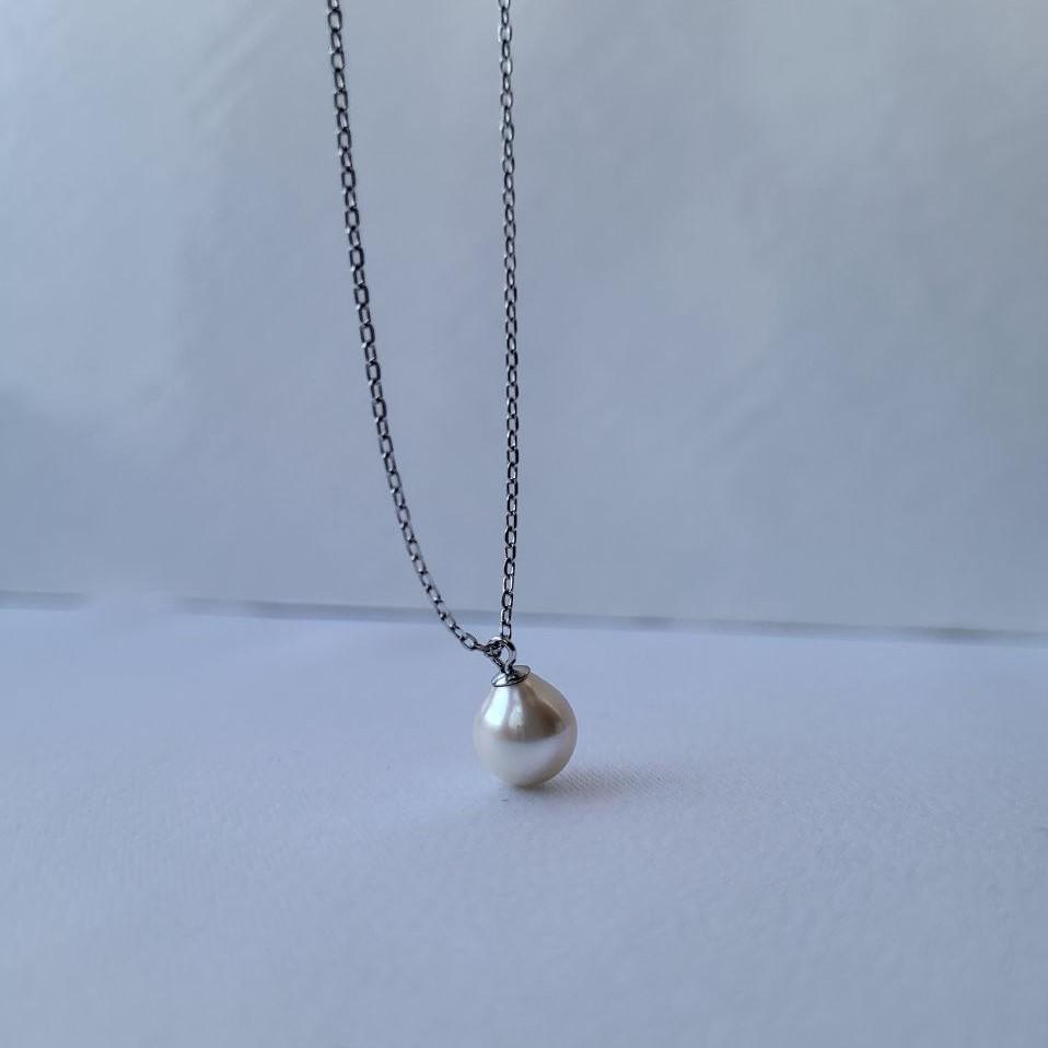 Колье с жемчугом из серебра 40-45 см (76134)