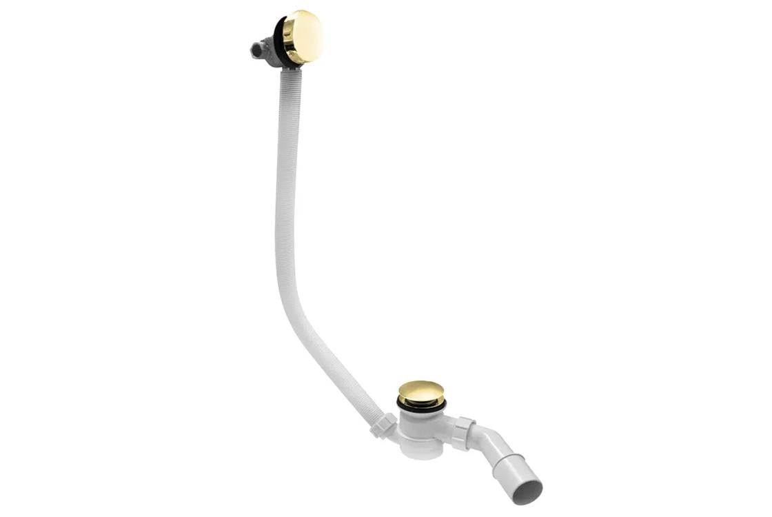 Сифон для ванны McAlpine клик-клак с наполнением через перелив Золотой (HCN2600CC-15MM-GOLD)