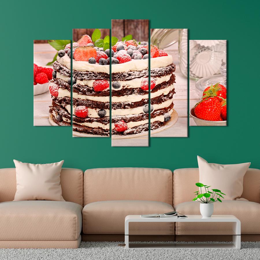 Настенний декор Ягодно-шоколадный торт со сливочным кремом 137x85 см (A368-5)