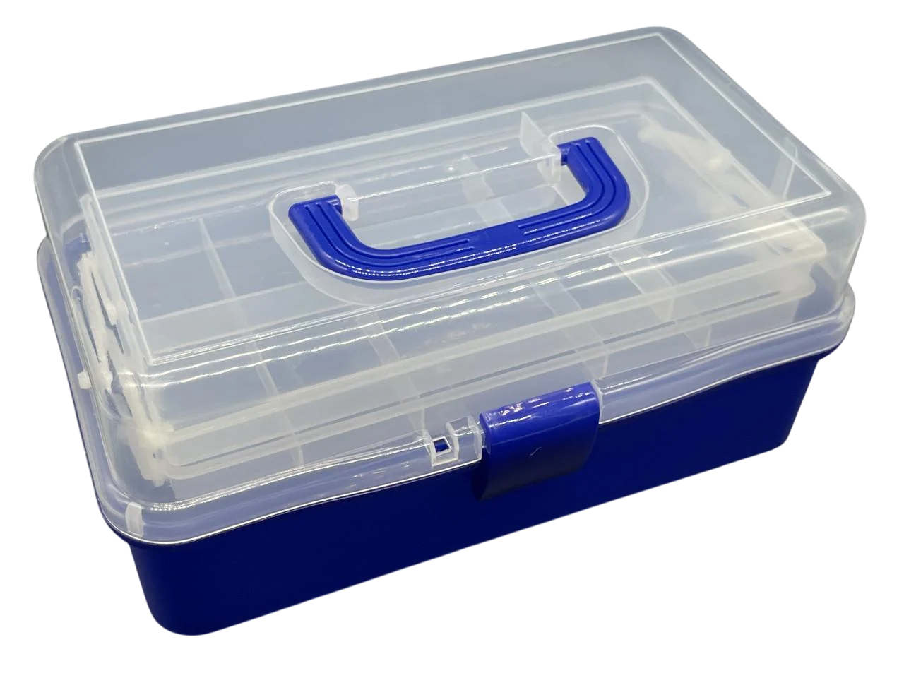 Органайзер со съемными отделениями с крышкой 32х19х14,5 см Темно-синий (BOX-12-2)