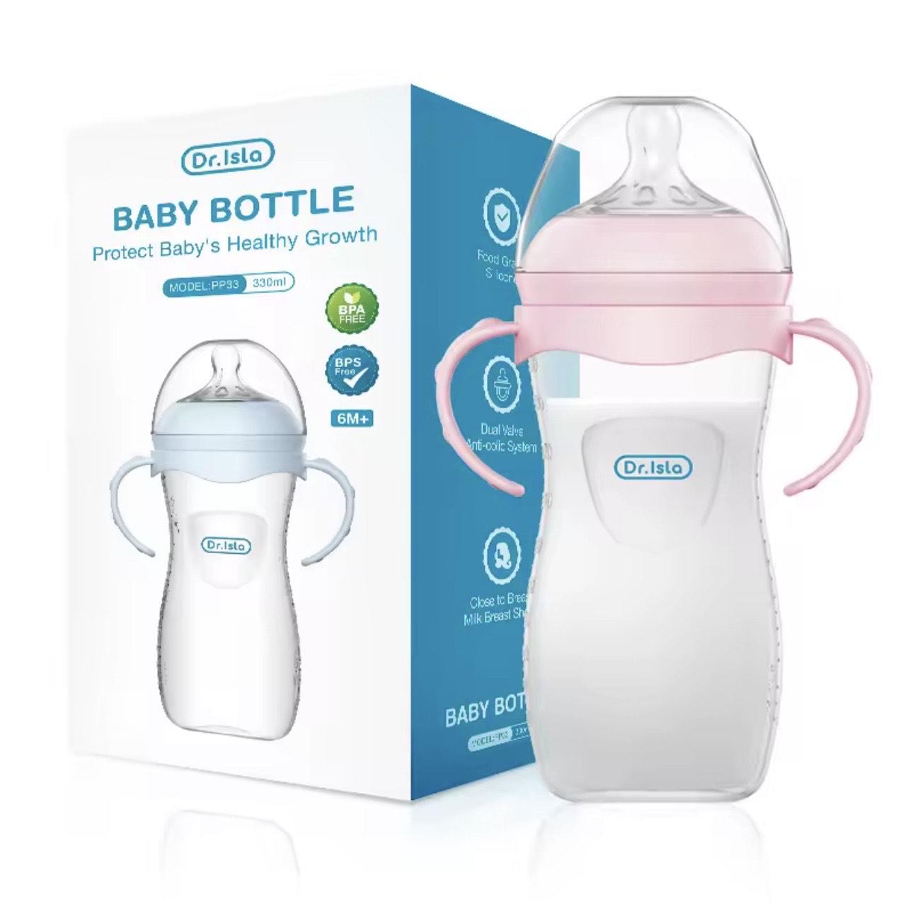 Пляшечка для годування Dr.Isla Baby Bottle 330 мл від 6 міс Рожевий (31094822)