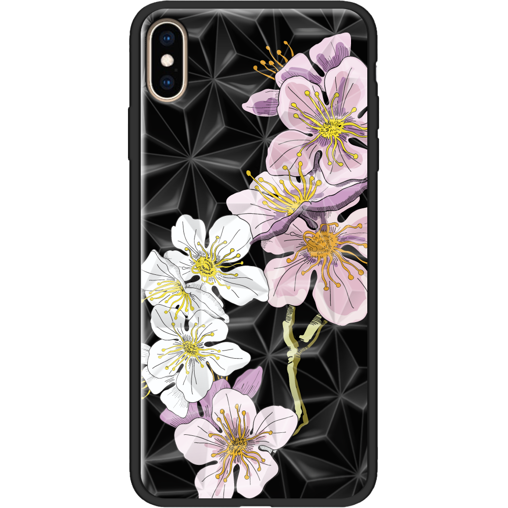 Чехол Boxface iPhone XS Max Cherry Blossom Черный силикон с призмой (35321-cc4-37858)