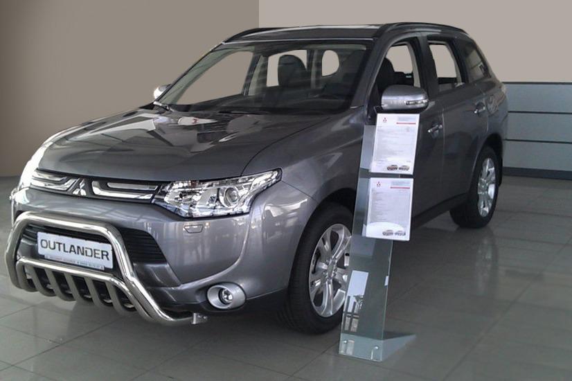 Кенгурятник WT002 CAN для Mitsubishi Outlander 2012-2021 гг. нержавеющая сталь Хром
