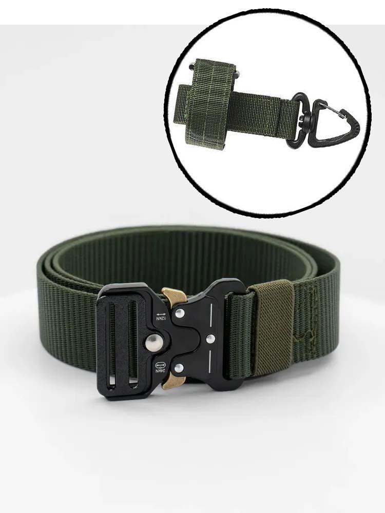 Ремінь Assaulter belt з металевою пряжкою та карабіном 140 см Оливковий - фото 2 Ремінь Assaulter belt з металевою пряжкою та карабіном 140 см Оливковий - фото 2