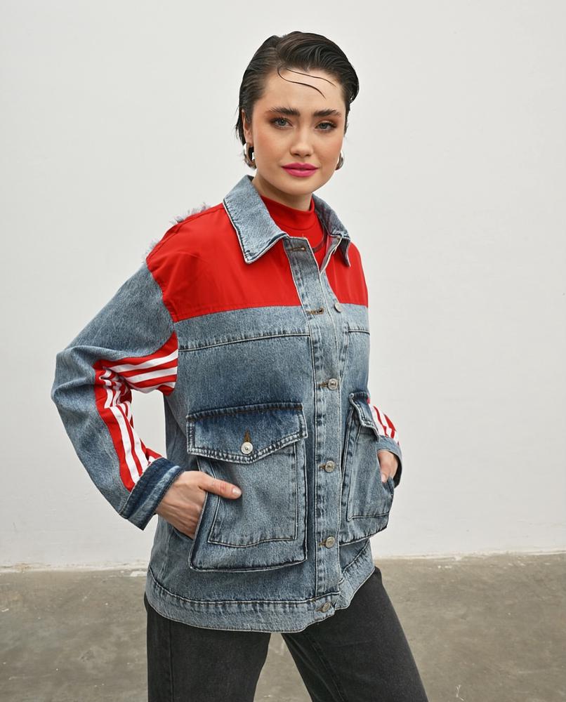 Куртка женская Veto Jeans VT2786х59 S Синий/Красный (25685810) - фото 2 Куртка женская Veto Jeans VT2786х59 S Синий/Красный (25685810) - фото 2