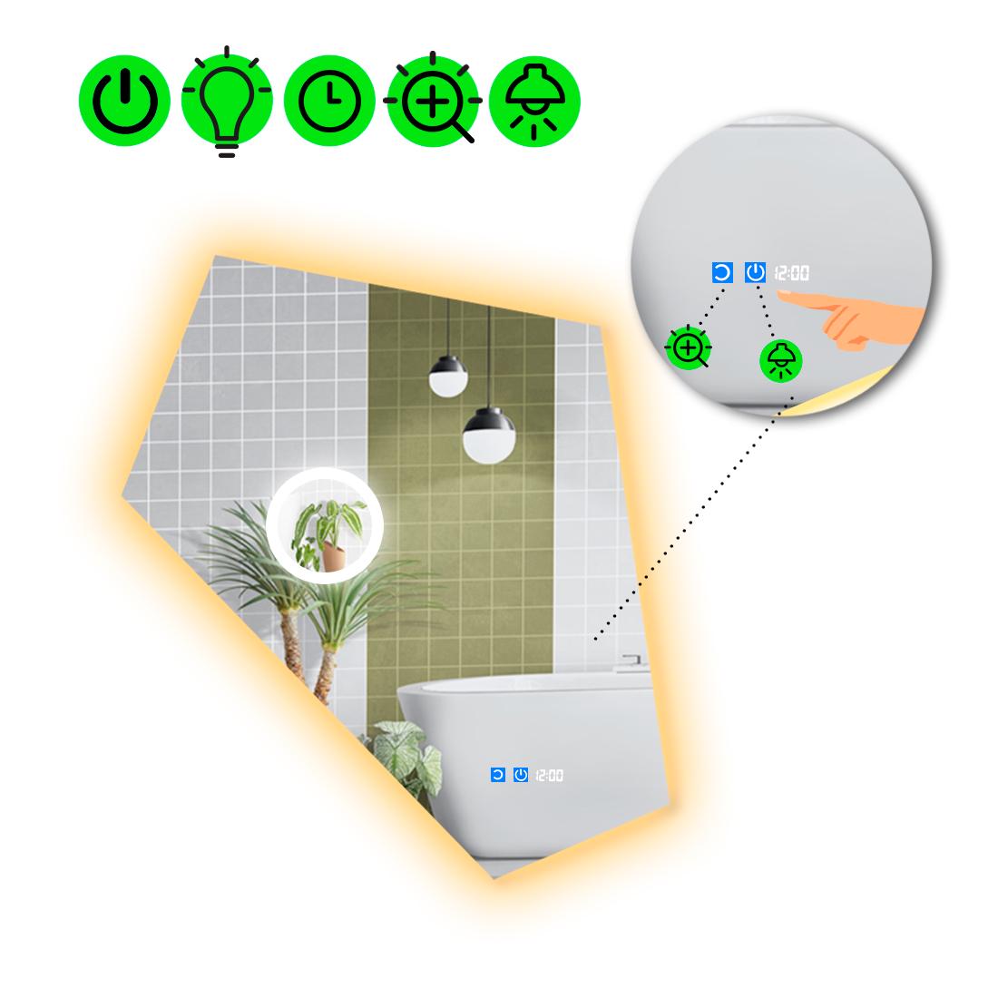Дзеркало з LED підсвіткою Modulo 2 із двома сенсорами 140x110 см