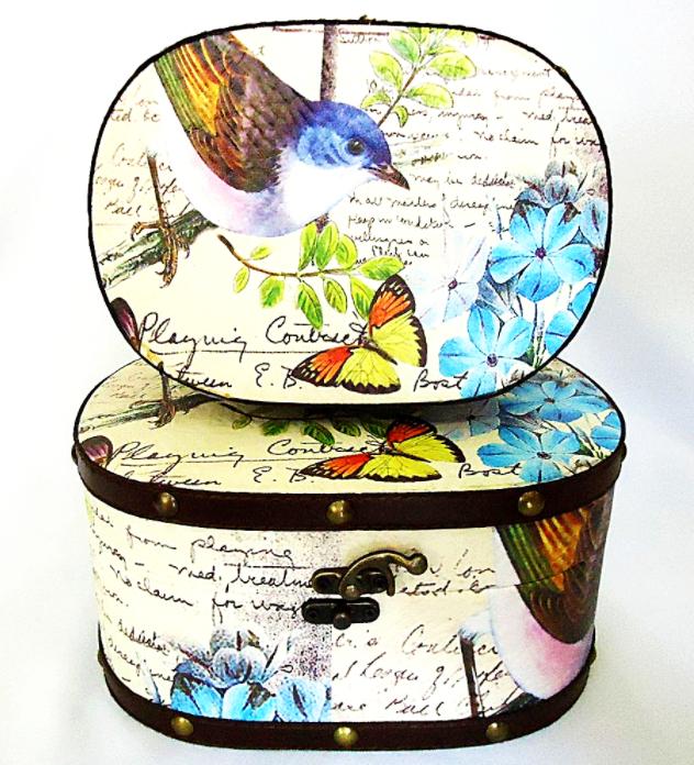 Шкатулка овальная Гранд Презент Птица 2шт. (SH31302-079)