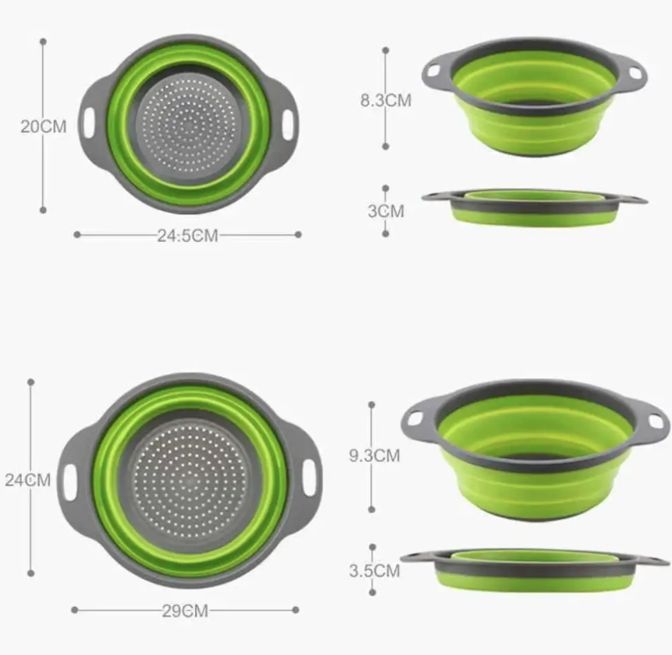 Набор дуршлагов Collapsible filter 2в1 силикон складные - фото 7 Набор дуршлагов Collapsible filter 2в1 силикон складные - фото 7