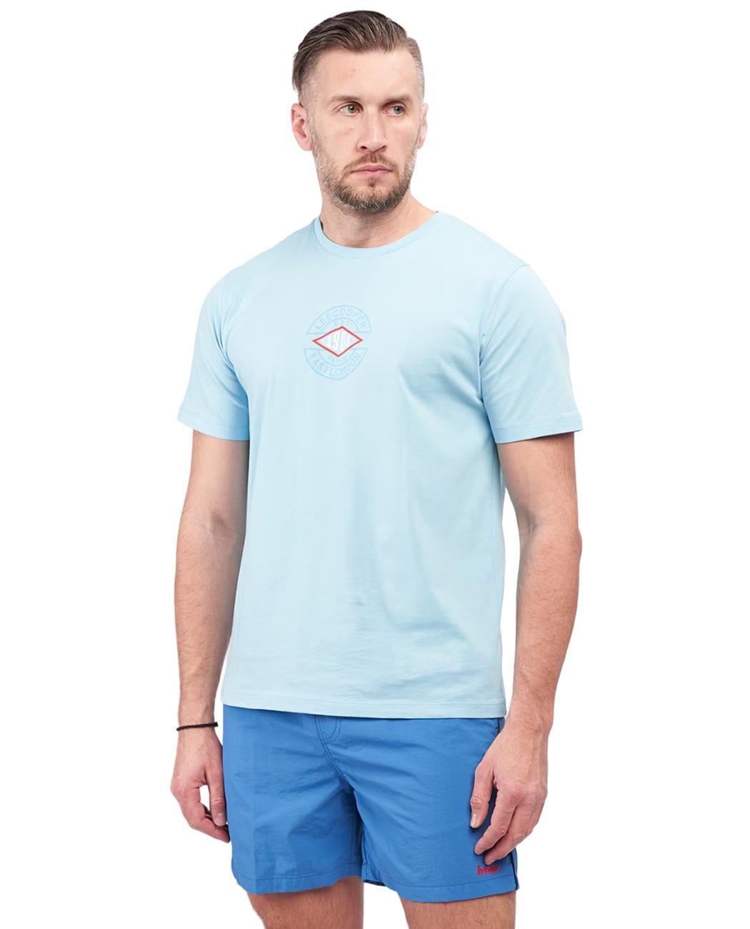 Футболка мужская Lee Cooper 10196387.E37 L Голубой (5942723049674)