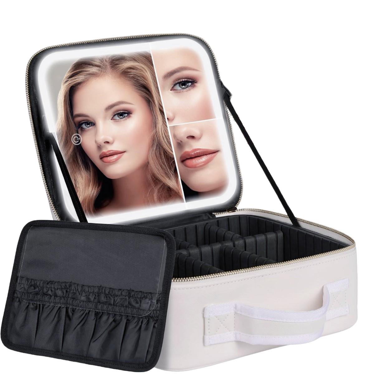 Косметичка валізка Makeup Case з дзеркалом і LED підсвічуванням для зберігання косметики