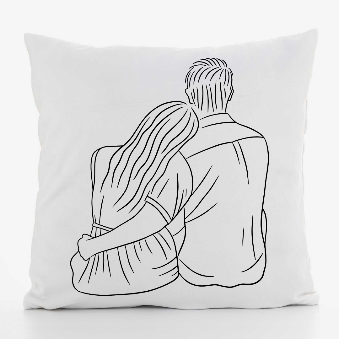 Подушка декоративна з принтом Силуети пари габардин 30х30 см (1247) Подушка декоративна з принтом Силуети пари габардин 30х30 см (1247)