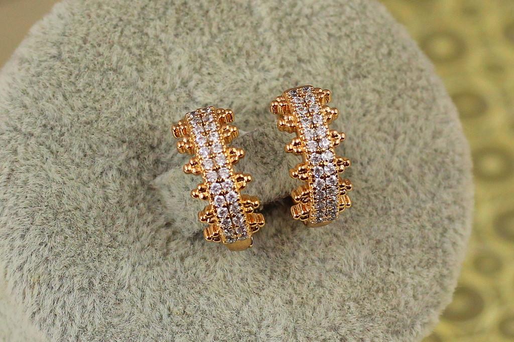 Серьги кольца Xuping Jewelry Вышиванка 1,5 см Золотистый (2364794633)