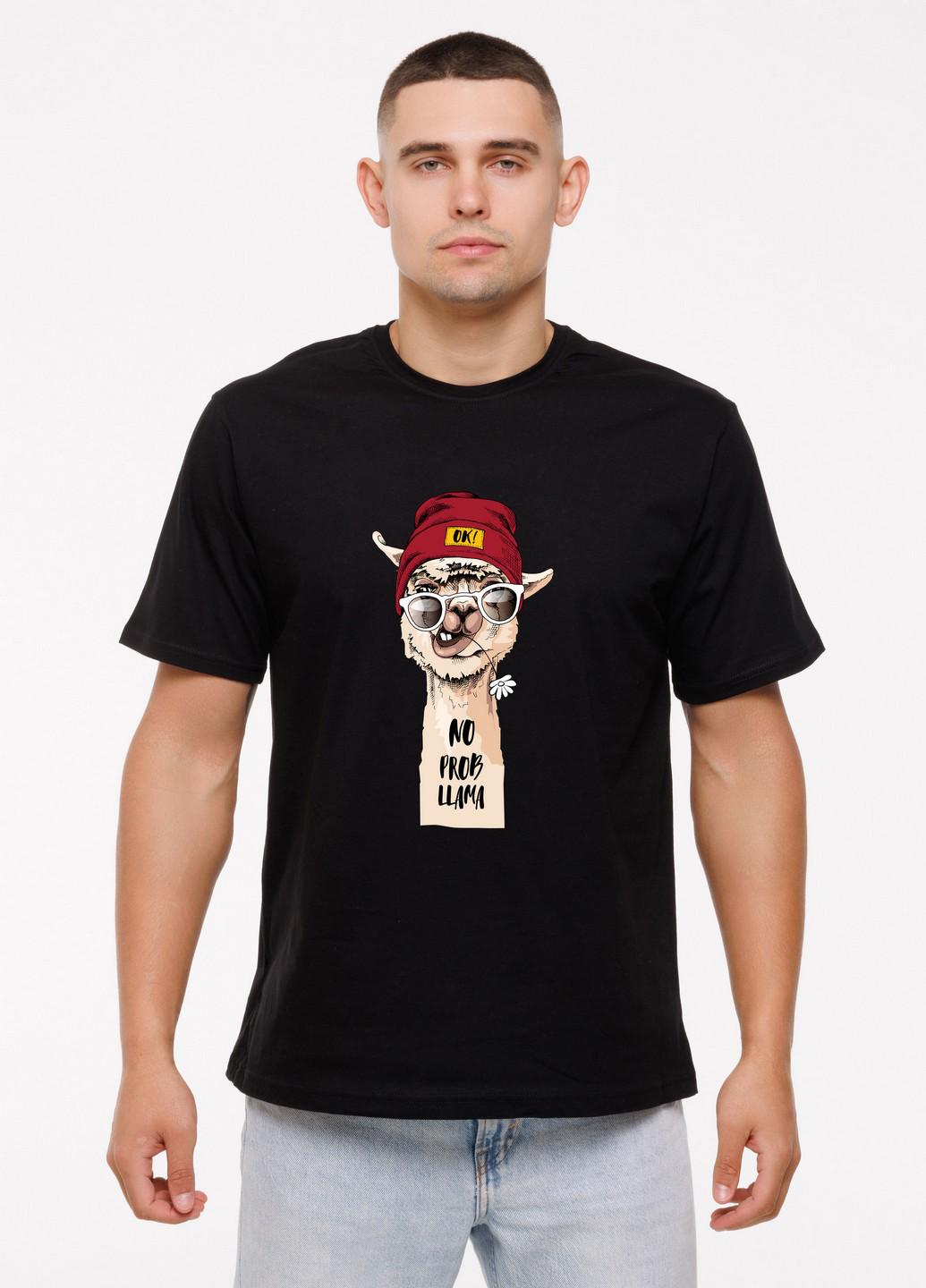 Мужская футболка No problama Наталюкс 4XL Черный (1218043290971)