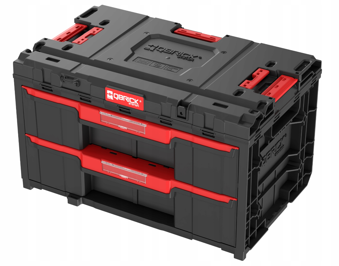 Ящик для инструмента Qbrick System ONE Drawer 2 Toolbox 2,0 модульный на колесах пластиковый 587x380x340 мм Черный