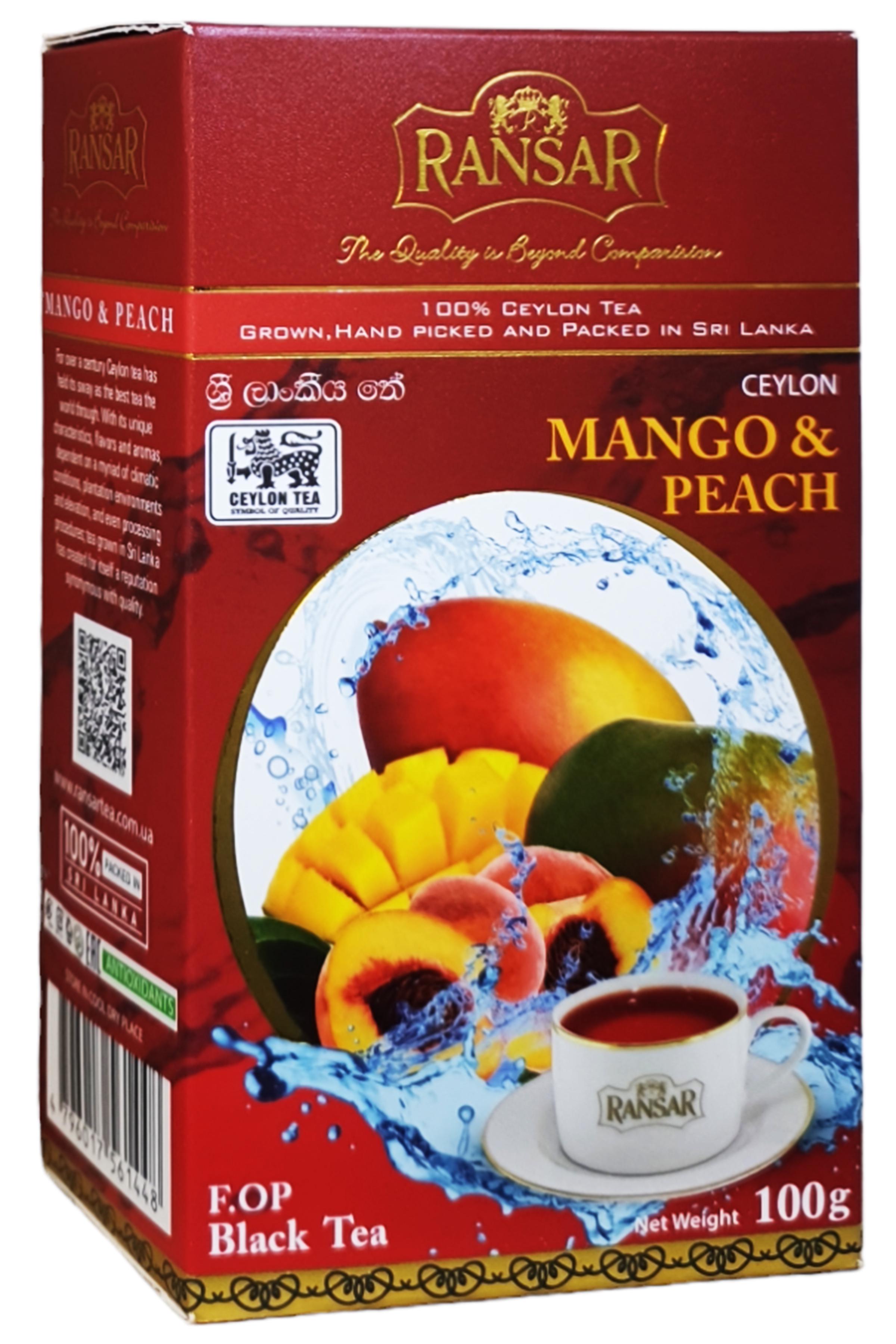 Чай Ransar чорний Mango & Peach манго і персик 100 г (56071)