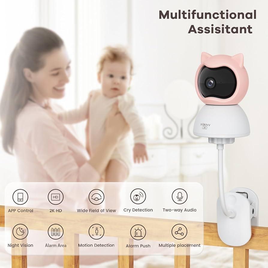 Відеоняня Xiaovv Q2BM на прищепці Рожевий (28780643) - фото 6