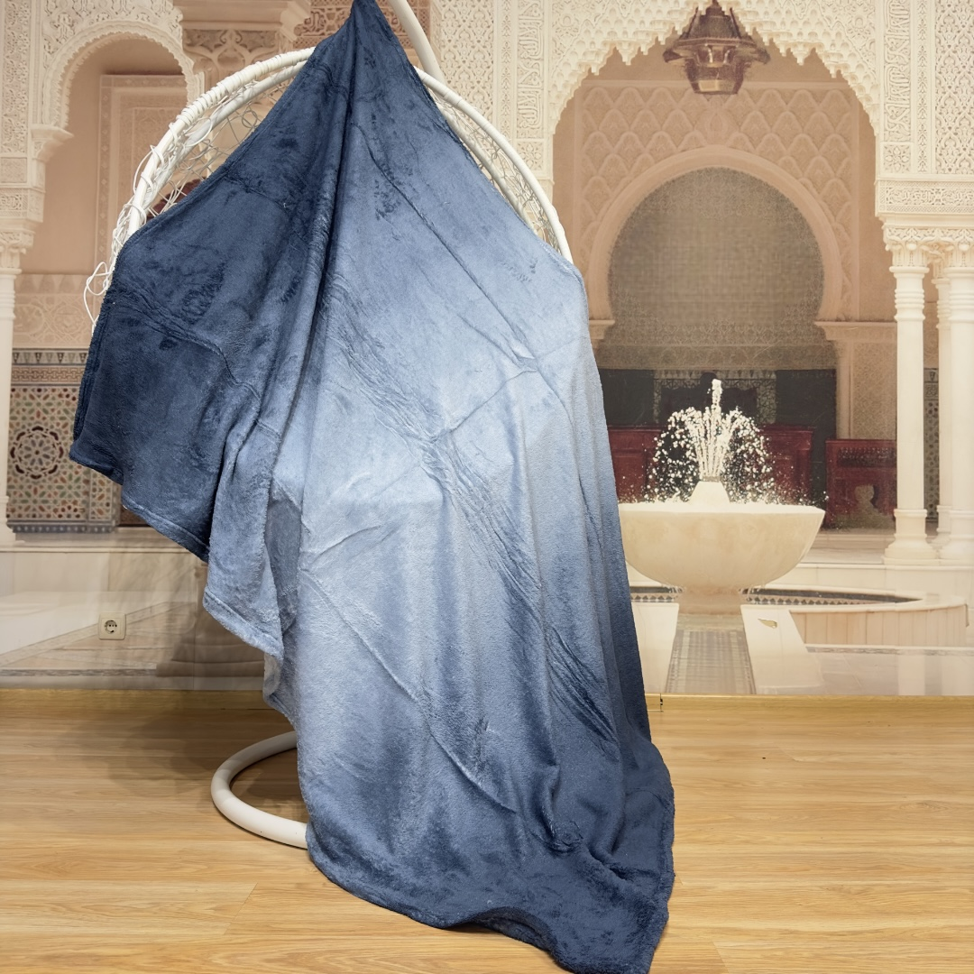 Плед-покрывало из микрофибры Koloco Омбре 200x220 см. Сине-голубой (07-31-1)