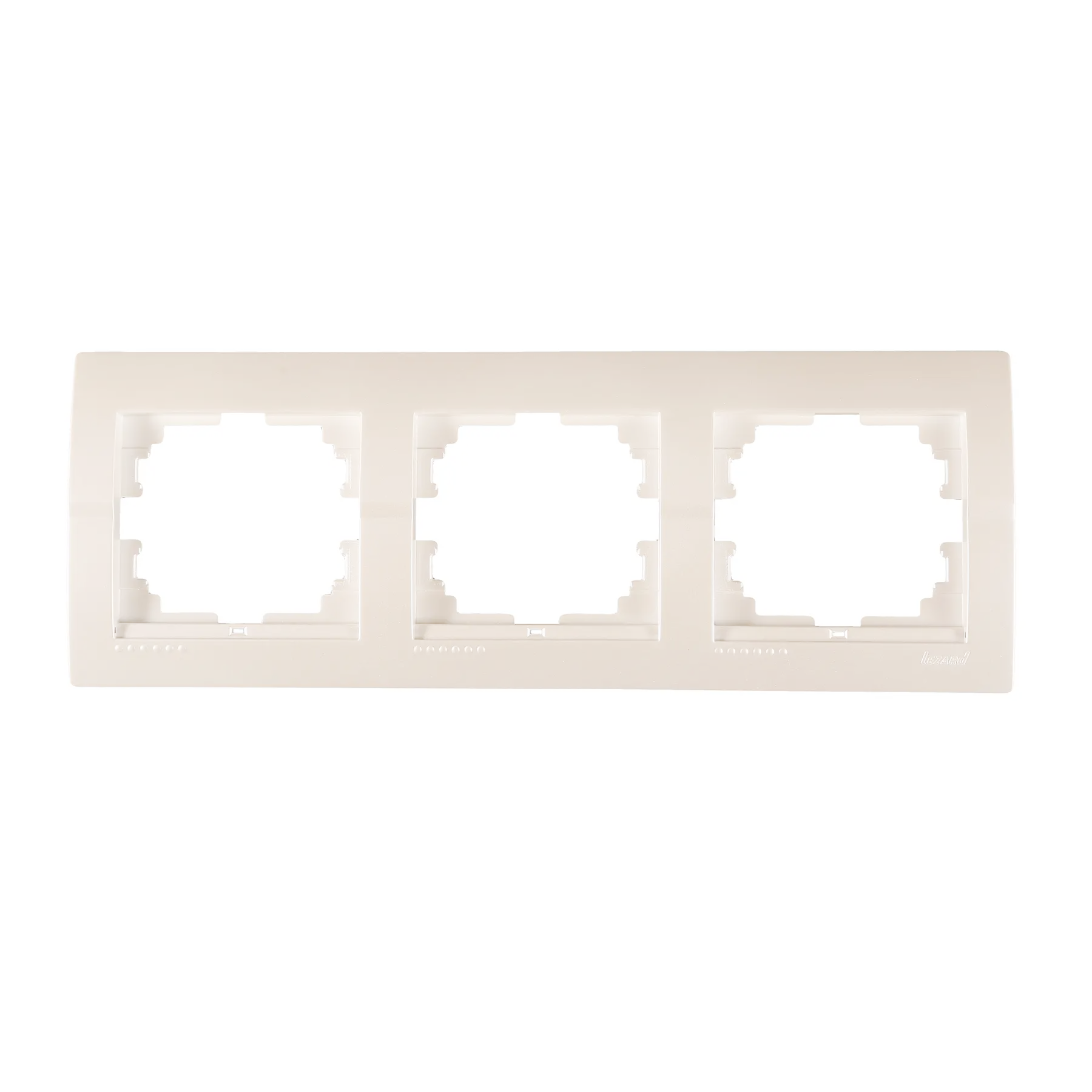 Рамка Lezard Deriy 3-местная горизонтальная Белый металлик