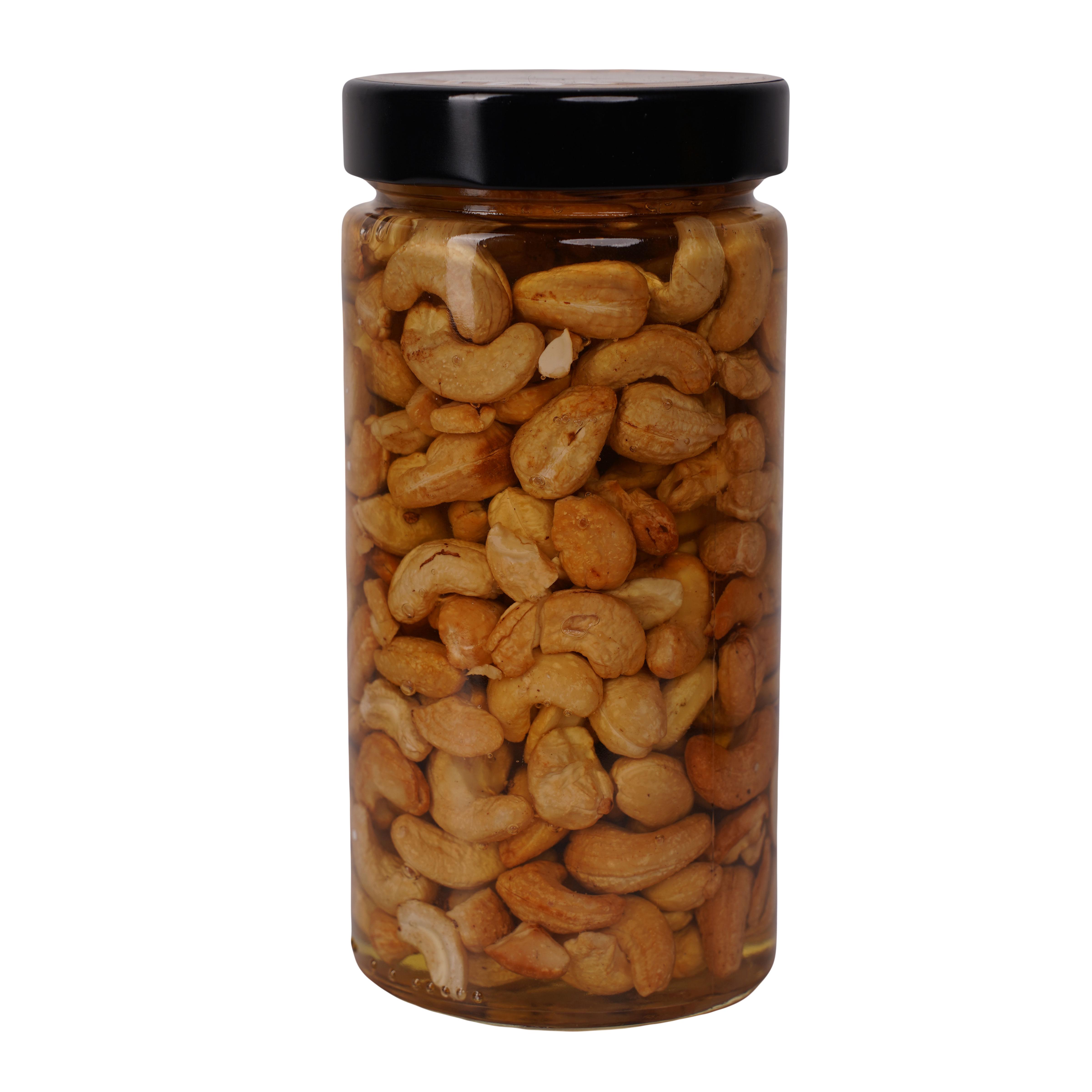 Мёд акациевый пчелиный с орехом кешью Золотой Нектар в стеклянной банке украинский 700 г