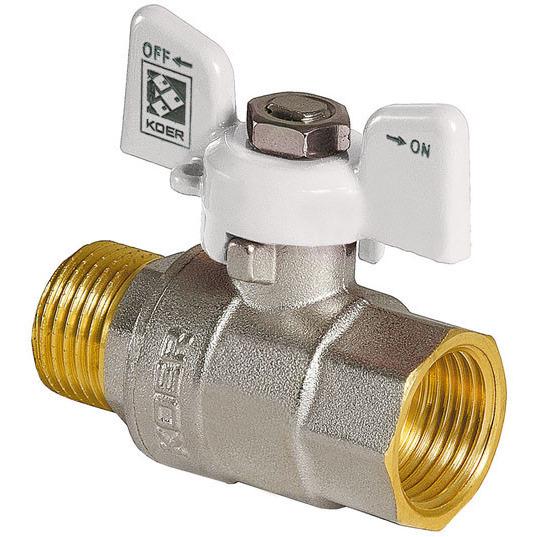 Кран шаровой KOER KR.218.W KR0184 1" ВЗ бабочка (80899)