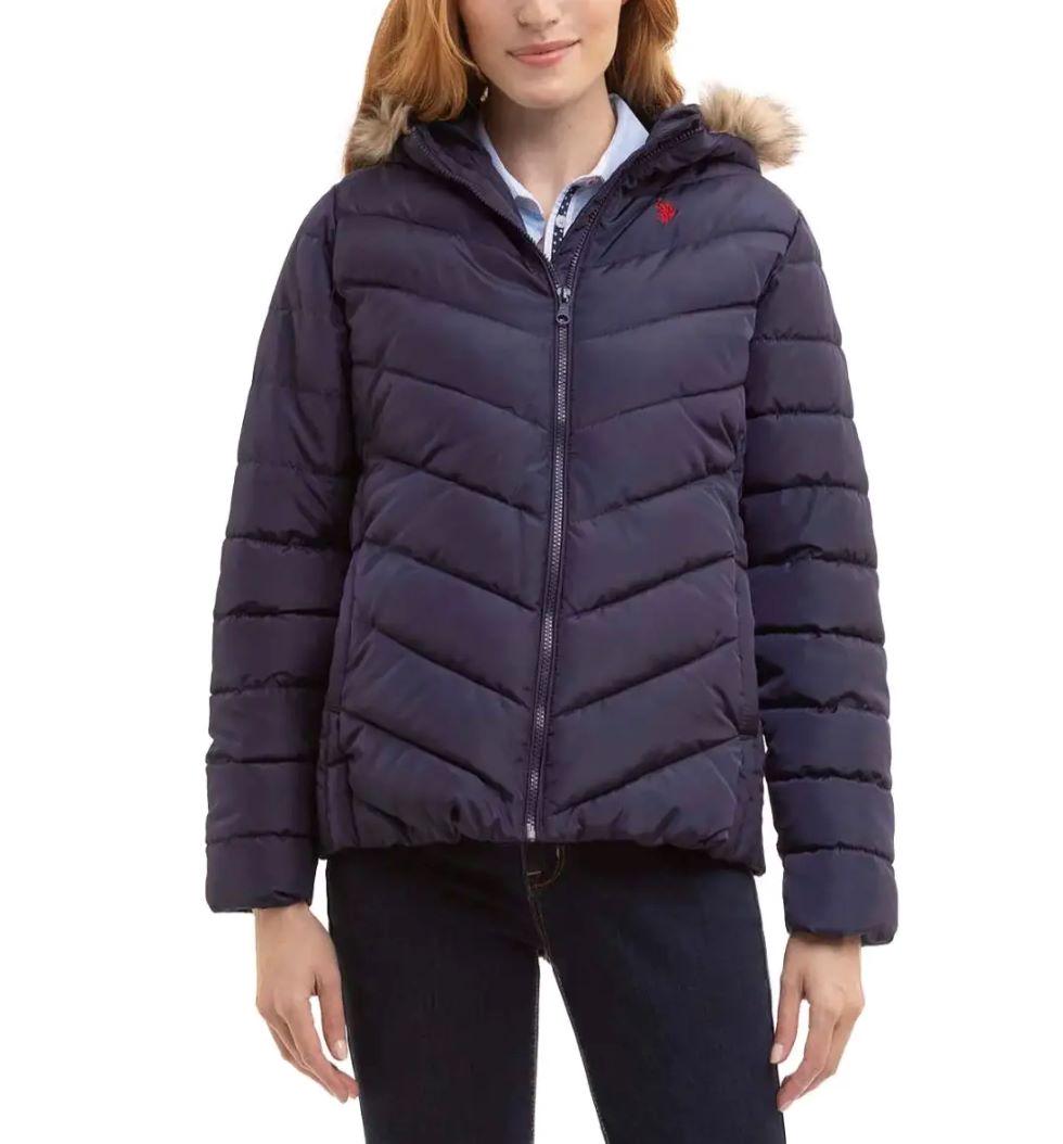 Куртка-пуховик жіноча U.S POLO ASSN XS Синій (621065)