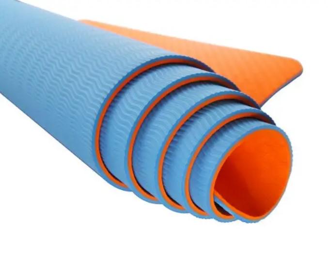 Килимок для йоги та фітнесу U-POWEX TPE Yoga mat 183х61х0,6 см Orange/Blue (UP_1000_TPE_Or/Blue) - фото 2
