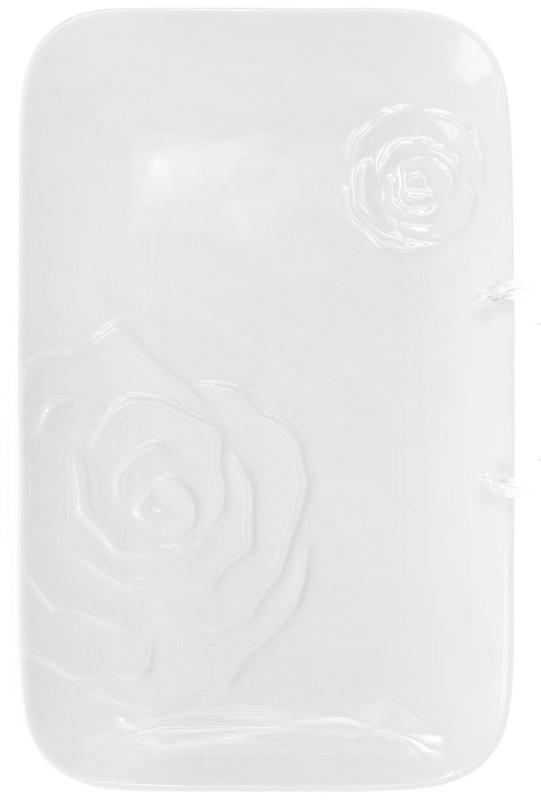 Блюдо фарфоровое White Rose прямоугольное 34х21,5 см Белый