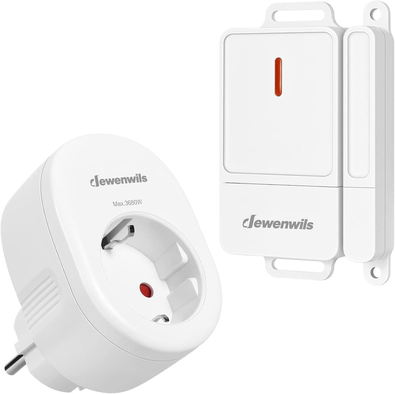 Контроль выхлопа DEWENIWLS беспроводной с магнитным контактом на окне и радиорозеткой