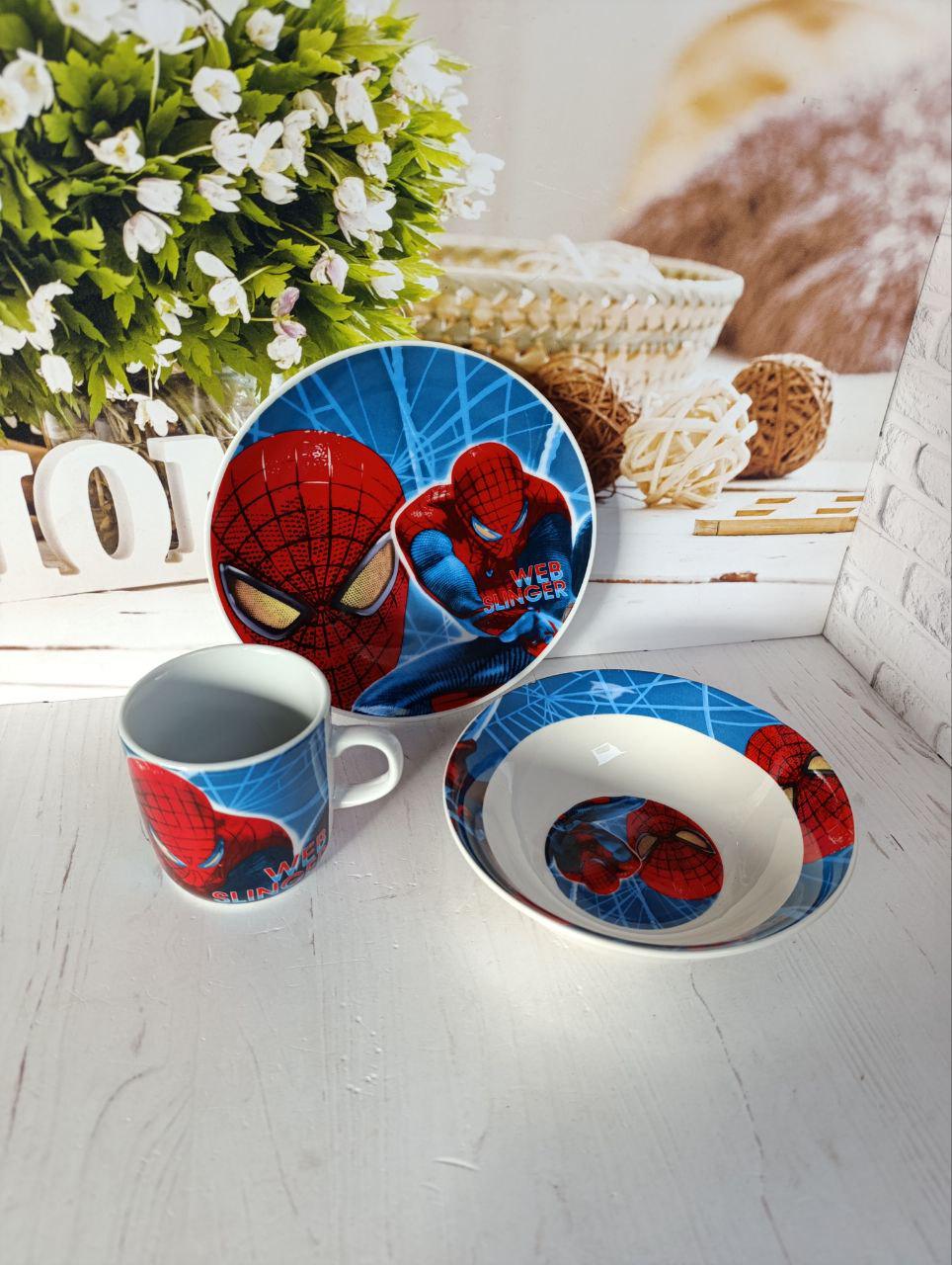 Детский набор столовой посуды Спайдермен 3 фарфор 3 предмета (SPA1) Детский набор столовой посуды Спайдермен 3 фарфор 3 предмета (SPA1)