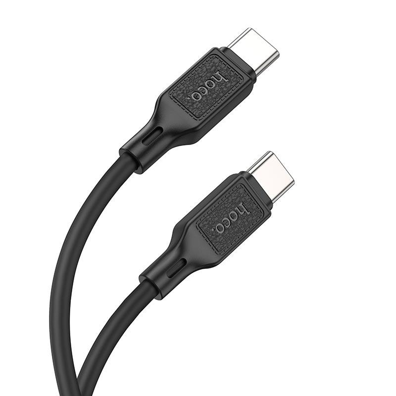 Кабель Hoco X90 Type-C to Type-C Silicone Charging Data cable 1 м 60W 3A Black (11314858) - фото 2