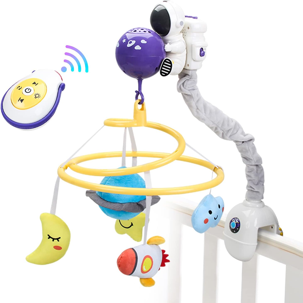 Мобиль-ночник музыкальный проектор 66002 карусель с пультом Космонавтик (2475753918) - фото 2 Мобиль-ночник музыкальный проектор 66002 карусель с пультом Космонавтик (2475753918) - фото 2