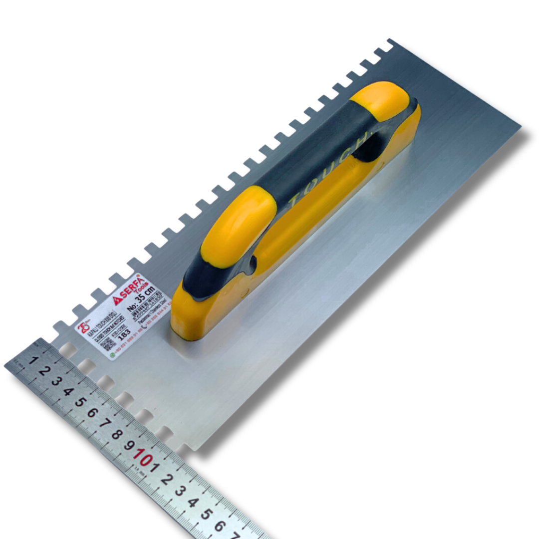 Гладилка штукатурная зубчатая Closed Touch Handle 35 см зуб 8 мм Желтый (183) - фото 3