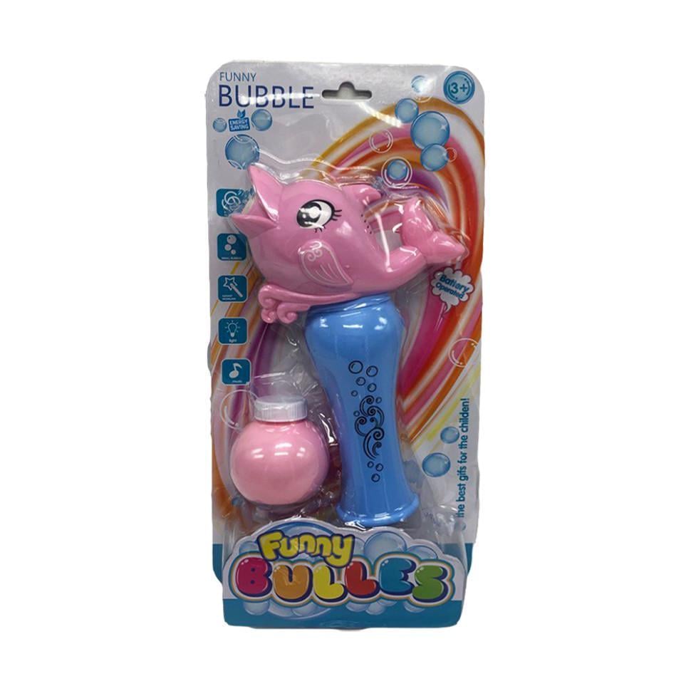 Генератор мильних бульбашок Дельфін 001-7 зі світлом та звуком Рожевий (RLT31162s41024)