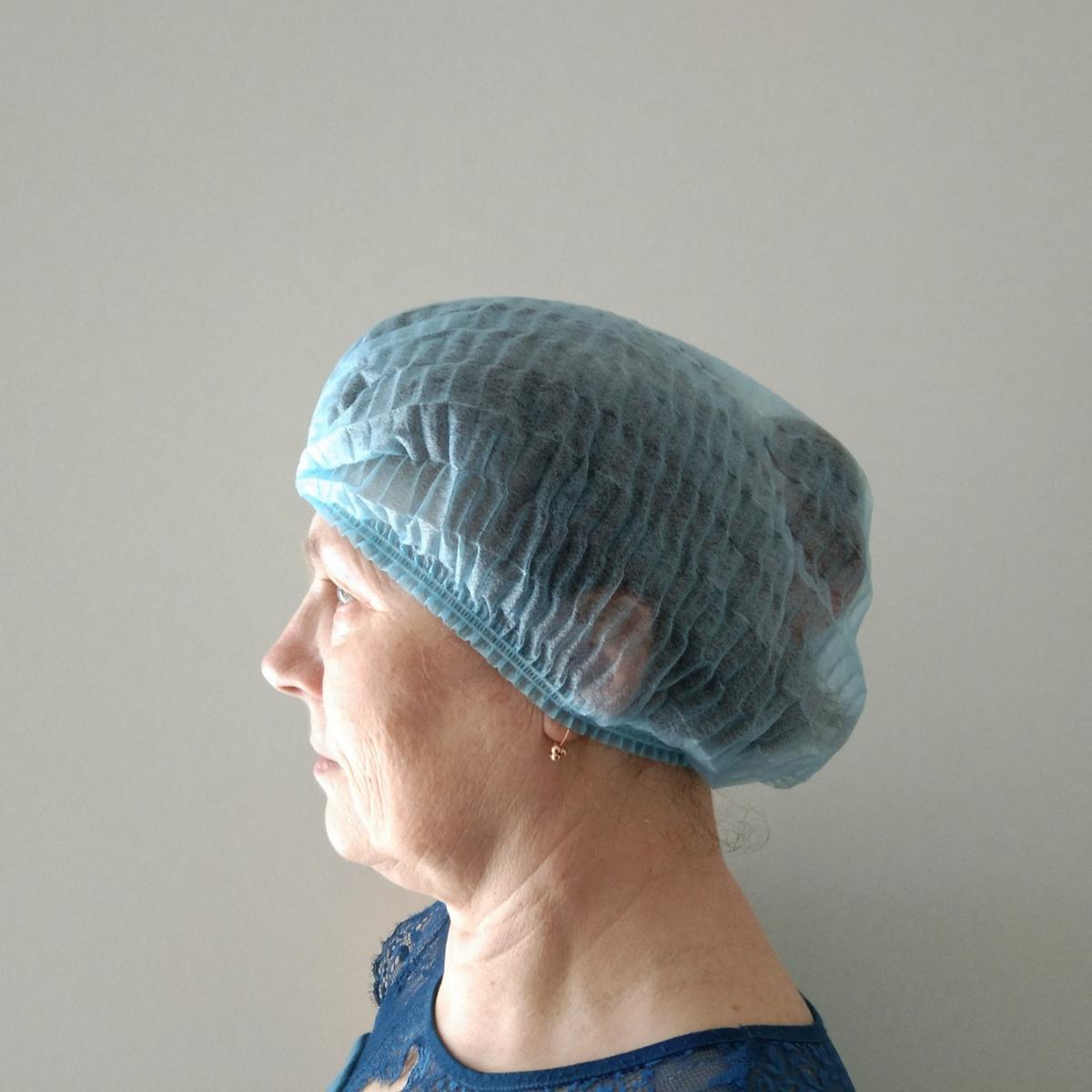 Шапочка одноразовая гофрированная Шарлотта нетканый спанбонд 100 шт./уп. Голубой (ME-2897) - фото 6 Шапочка одноразовая гофрированная Шарлотта нетканый спанбонд 100 шт./уп. Голубой (ME-2897) - фото 6