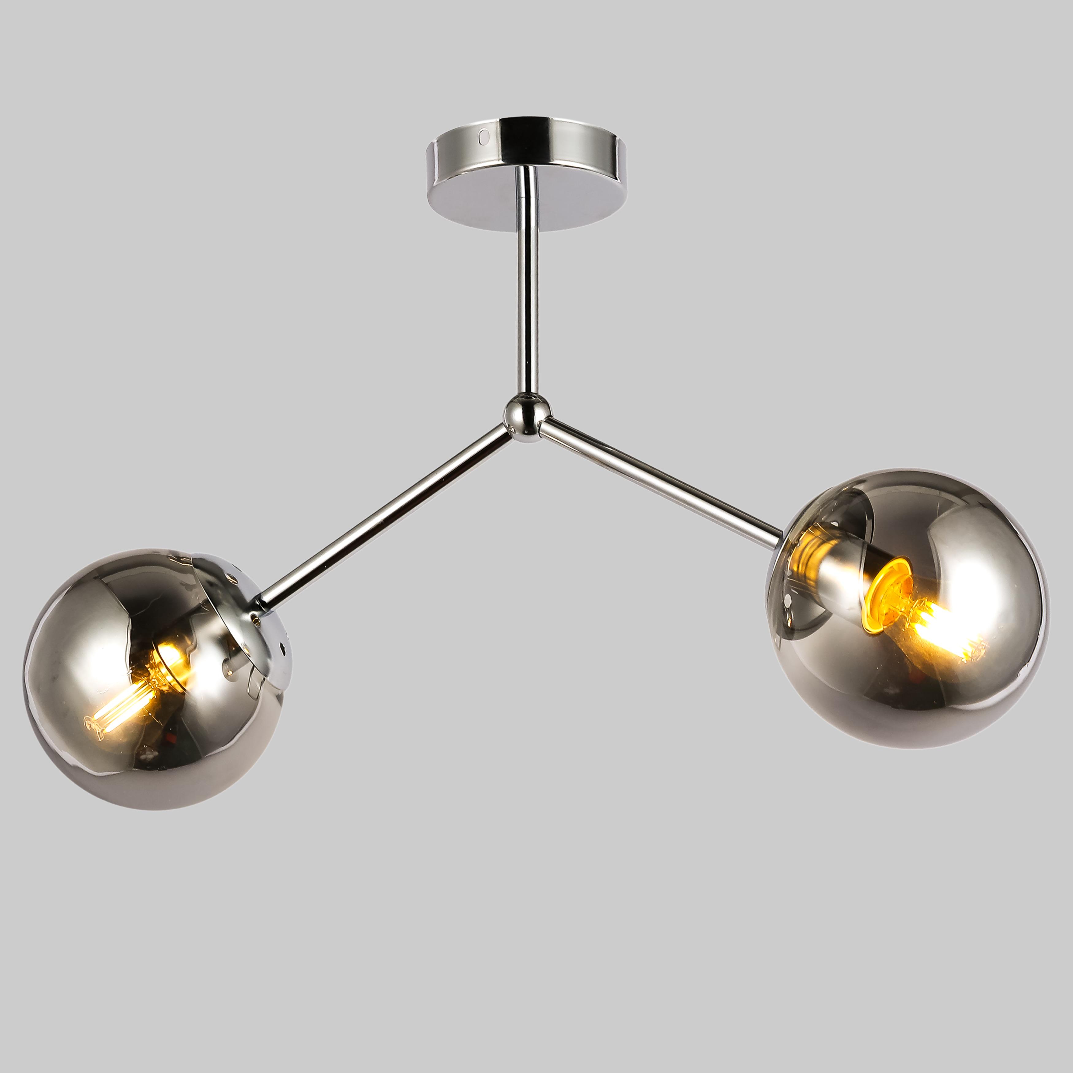 Люстра потолочная с двумя плафонами (52-9811-2 CR+BK)