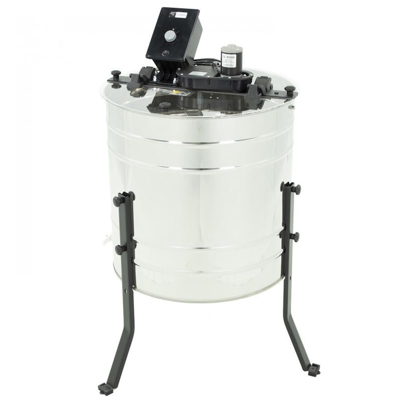 Медогонка 4-кассетная поворотная Lyson Basic с электроприводом 220В с ножками и крышкой Ø600 мм (W222B_BAZA_EC)