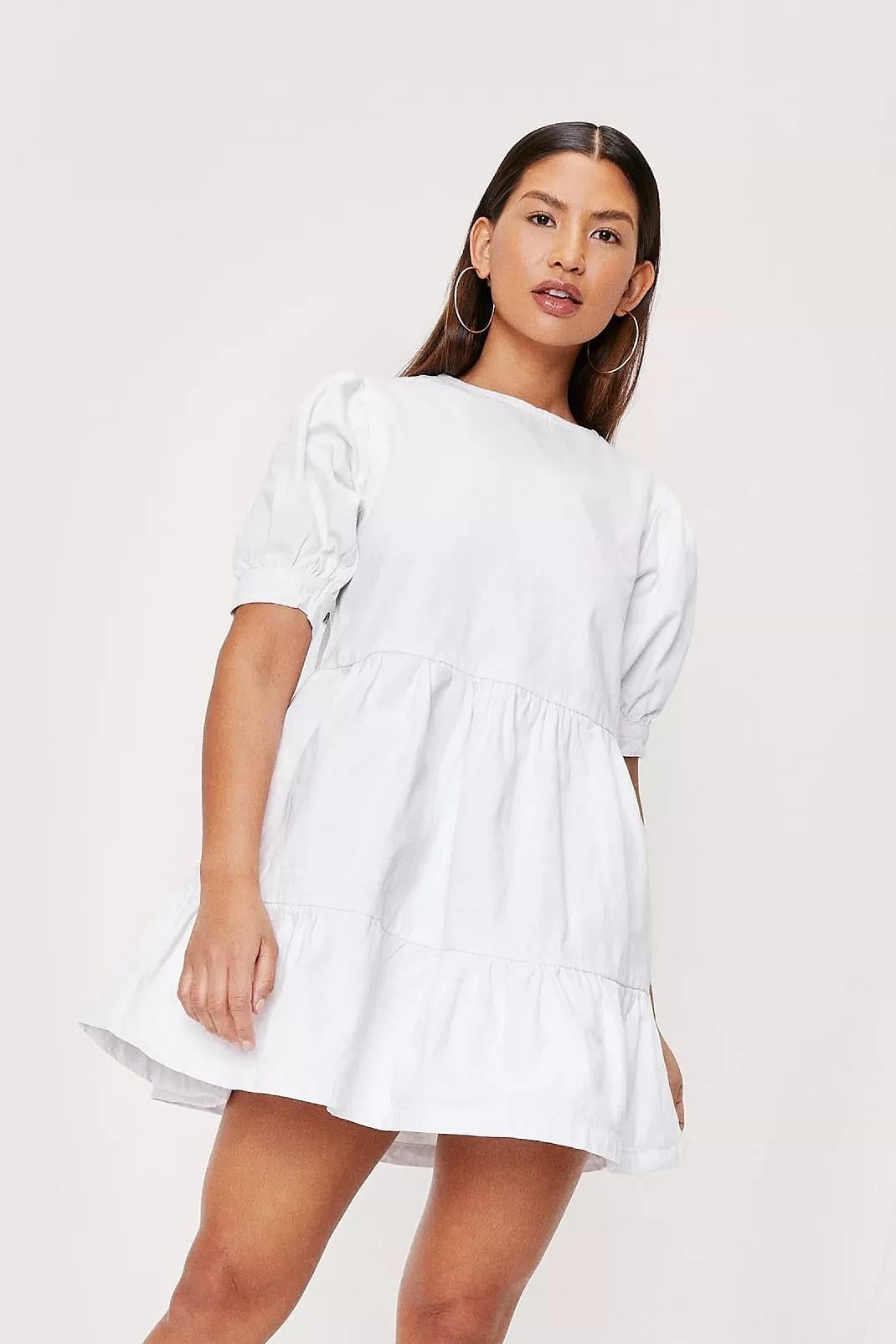 Платье джинсовое Nasty Gal 9321 M Белый